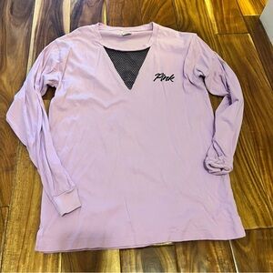 Women’s Victoria secret pink light purple mesh long sleeve shirt. Size small